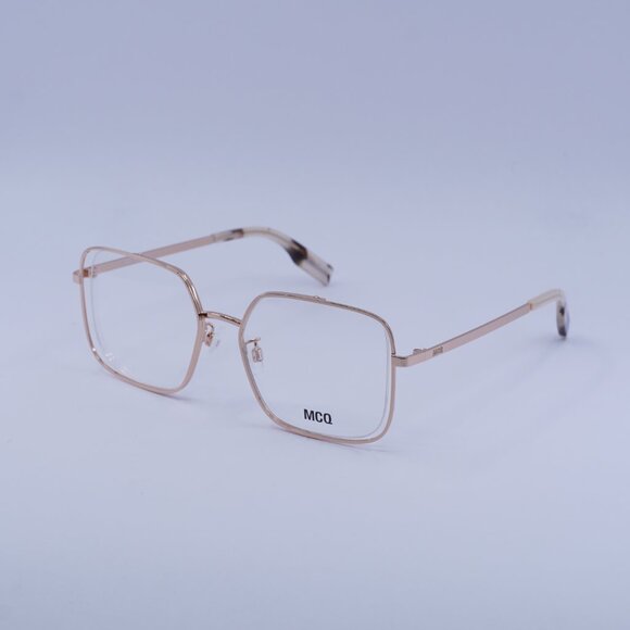 McQ by Alexander McQueen MQ0318O 003 Eyeglasses Gold 52mm Square Frame - Picture 4 of 10